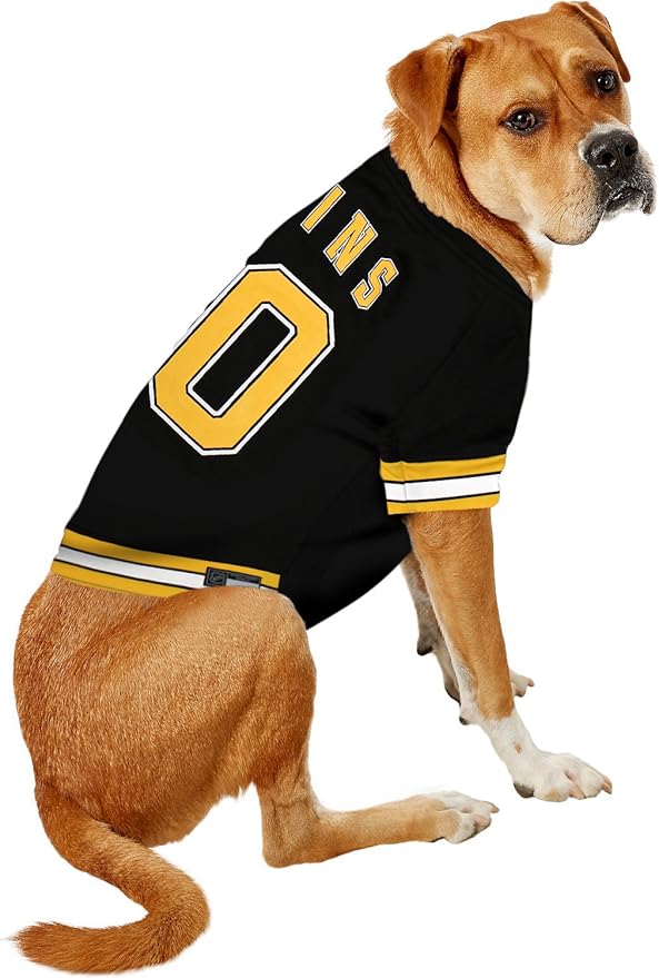 NHL Boston Bruins Jersey for Dogs & Cats, Medium. - Let Your Pet Be A Real NHL Fan!