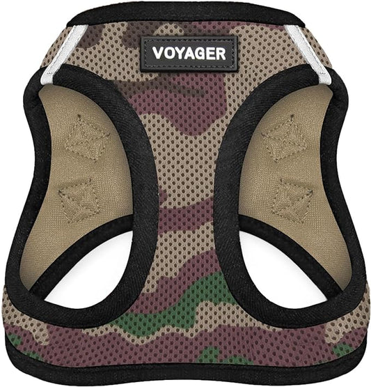 Best Pet Supplies Voyager Step-in Air Harness - All Weather Mesh, Reflective, No Pull Harness for Dogs, Cats - Secure with Hook & Loop Fastener, Buckle, Double D-Rings - Army/Black Trim, XXXS