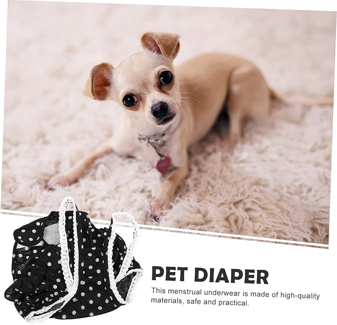 1pc Pet Diaper Suspenders Dots Printing for Female Dogs Breathable Pants Prevents Mating During Heat