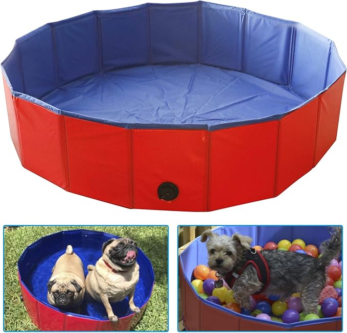 Artilife Foldable Dog Bath Pool - Portable Whelping Box for Puppies & Dogs (47" Dia.x12" H(120x30cm))