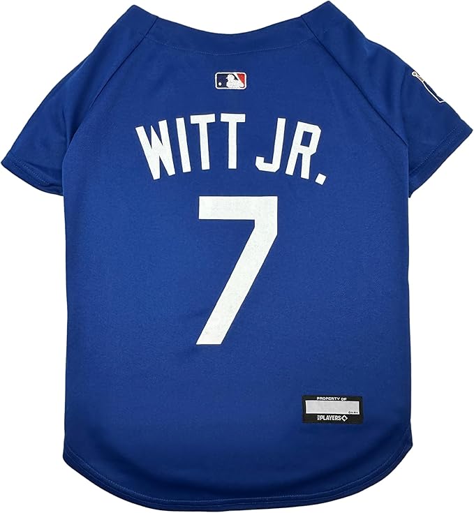 Pets First MLBPA Bobby WITT Jr. Player Jersey #7 Pet Jersey - MLB Kansas City Royals Mesh Players, Size Medium