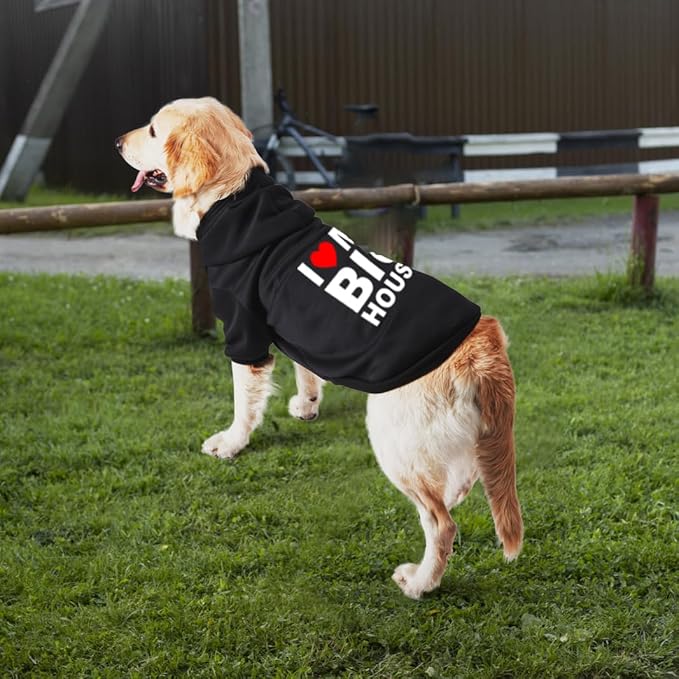 GreenJoy Dog Sweater Dog Hoodie Cold Weather Coat Hooded Sweatshirt for Puppies,Cats, Small Medium Large Dogs (Black(House), X-Large)