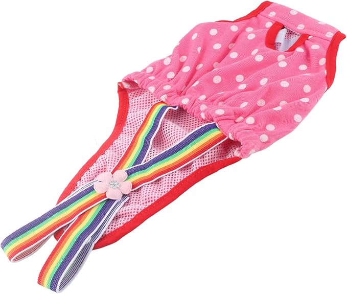 Female Dog Puppy Pet Diaper Menstrual Suspender Underwear Reusable Washable Shorts Rose Red XS (No. 8 (XS) Recommends Selling Attributes)