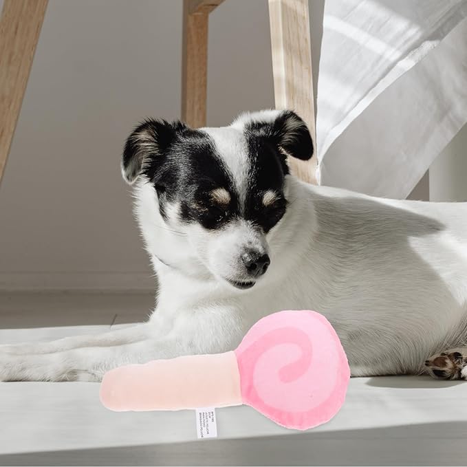 BESPORTBLE Dog Chewing Toy Funny Lollipop Shaped Squeaky for Pets Molar Training Chew Toy for Puppies to Boredom and Furniture Damage