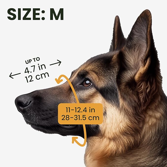 BRONZEDOG Wire Dog Muzzle German Shepherd for Medium Large Dogs Adjustable Durable Metal Basket for Biting Chewing Barking (M)