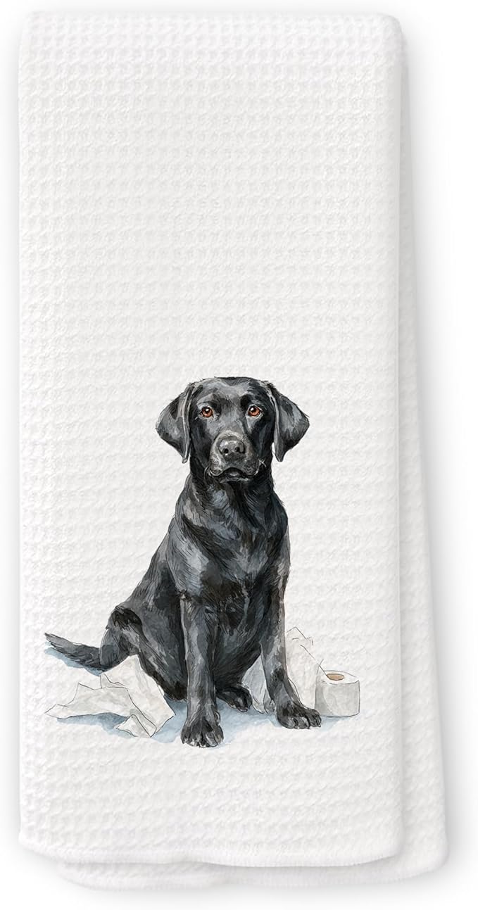 Funny Labrador Gifts Bathroom Hand Towels, Dog Bathroom Decor, Gifts for Labrador Lovers Dish Tea Towels, Kids Bath Room Washroom Toilet Decorative Hand Towel 16x24 Inch