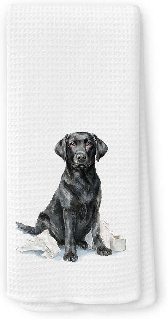 Funny Labrador Gifts Bathroom Hand Towels, Dog Bathroom Decor, Gifts for Labrador Lovers Dish Tea Towels, Kids Bath Room Washroom Toilet Decorative Hand Towel 16x24 Inch