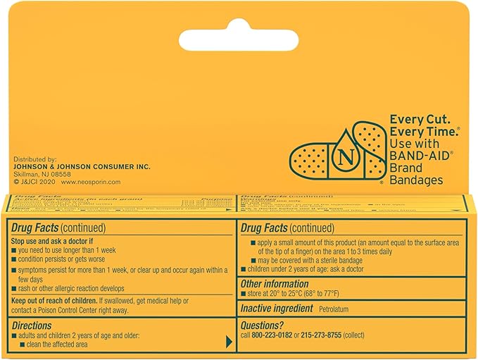 Neosporin + Maximum-Strength Triple Antibiotic Ointment with Pain Relief, Dual Action First Aid Wound Care, No-Sting Formula with Pramoxine HCl, Bacitracin Zinc, 1 oz Single Tube