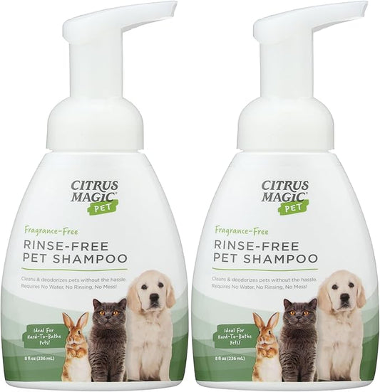 Citrus Magic Pet Rinse-Free Pet Shampoo, 8-Fluid Ounce, Pack of 2