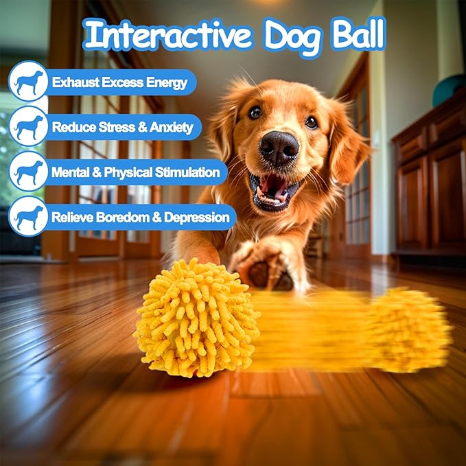 Mity rain Interactive Dog Toys - Self Rolling Ball with Cover Anti-Chewer for Small/Medium/Large Puppy Pet, Moving Ball for Dogs Enrichment, Motion Activated Toys That Move on its Own