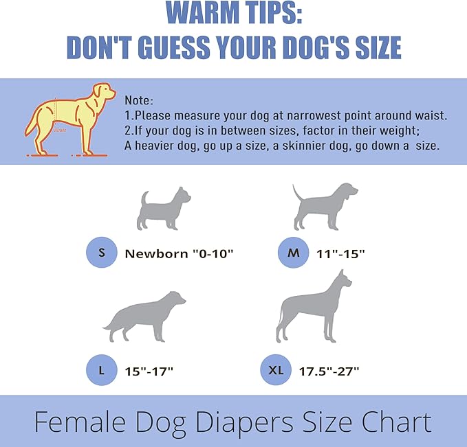wegreeco Dog Diapers Female (3 Pack), Highly Absorbent Dog Diapers for Female Dogs Washable in Heat, Incontinence, or Excitable Urination (Classic Jeans, X-Large)