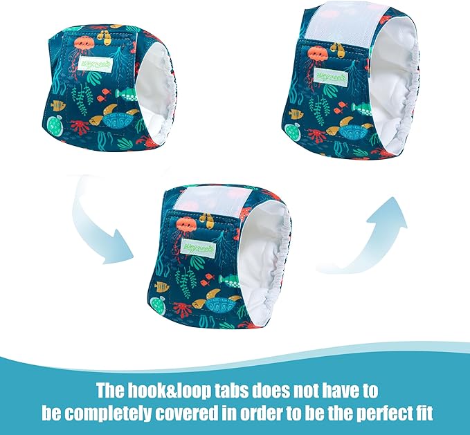 wegreeco Small Dog Diapers Male,Reusable Belly Bands for Male Dogs,Washable Doggie Puppy Diapers Wraps,Medium Large Size (5 Pack Large, Marine Animal)