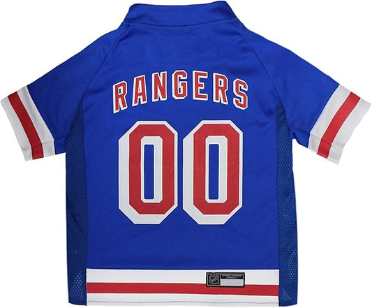 NHL New York Rangers Jersey for Dogs & Cats, Medium. - Let Your Pet Be A Real NHL Fan!