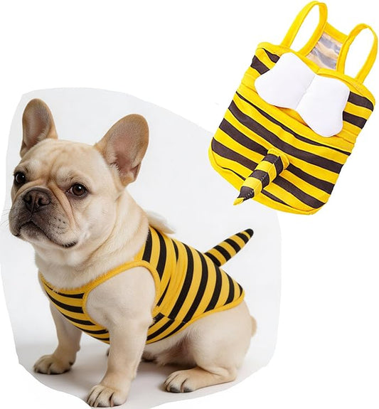 Funny Doggie Swimwear Bikini Summer Dog Clothes Beach Swimsuit Puppy Bathing Suit Puppy Vest Cooling Pet Shirt for Small Dogs, Cat Apparel (Small, Yellow Bee)