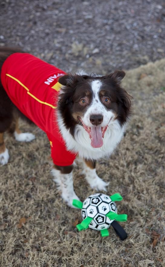 Parisian Spain Dog Jersey - Breathable Mesh Puppy Football Jersey - Lightweight Stretch Sporty Dog Clothes - Summer Shirts for Large Dogs - Soccer Jersey for Dogs - Sportswear Pet Clothes