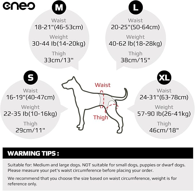 Dog Lift Harness, Dog Sling for Medium Large Dogs, Adjustable Dog Support Harness for Back Legs, Comfy Design Pet Harness with Padded for Elderly, Injured, Arthritic, Senior, Disabled Dogs