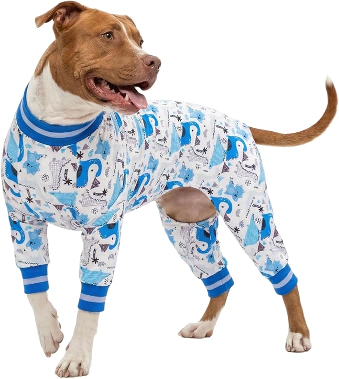 LovinPet Dog Outfits for XL Large Boy Dogs, Undershirt for Large Dog,ightweight Stretchy Fabric, Abstract Dinosaur Print, Uv Protection Tshirt, Easy to Wear Adorable Pet Jumpsuit,Medium