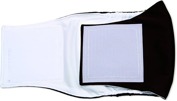 Teamoy 3 Pack Male Dog Diaper Wrap, Washable Puppy Belly Bands, Super-Absorbent and Comfortable(L2,20-24" Waist, Black)