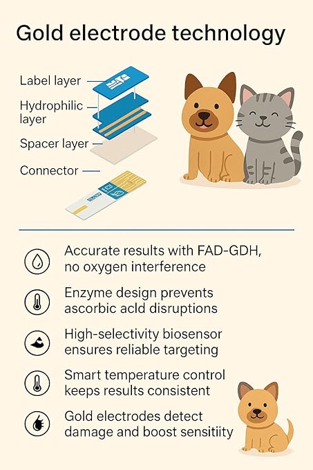 Veterinary Lactate & Pet Sugar Level Tracker for Dogs and Cats – Dual-Analyte Animal Health Reader – Fast Readouts, Micro Sample Volume – For Animal Use Only