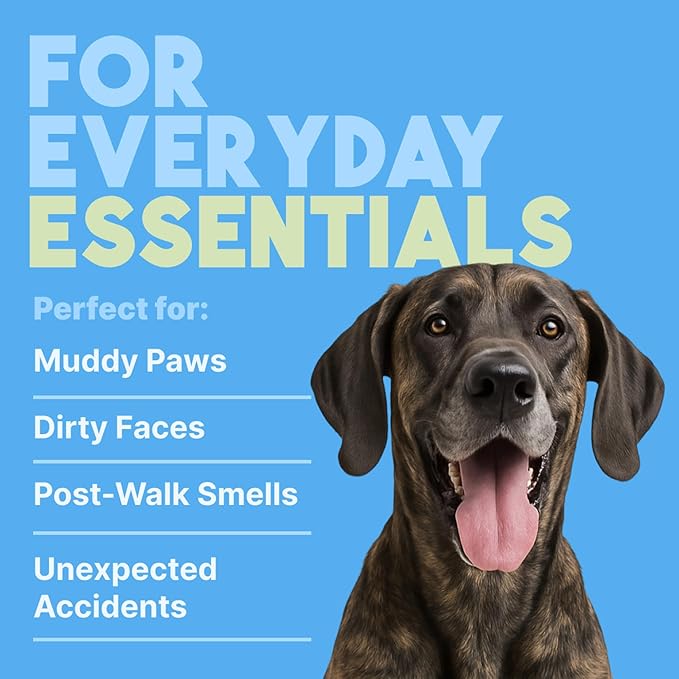 TropiClean Hypoallergenic Dog Wipes for Paws and Bottom | Fragrance Free Dog Grooming Wipes | Safe for The Face | Puppy & Cat Friendly | 400 Count