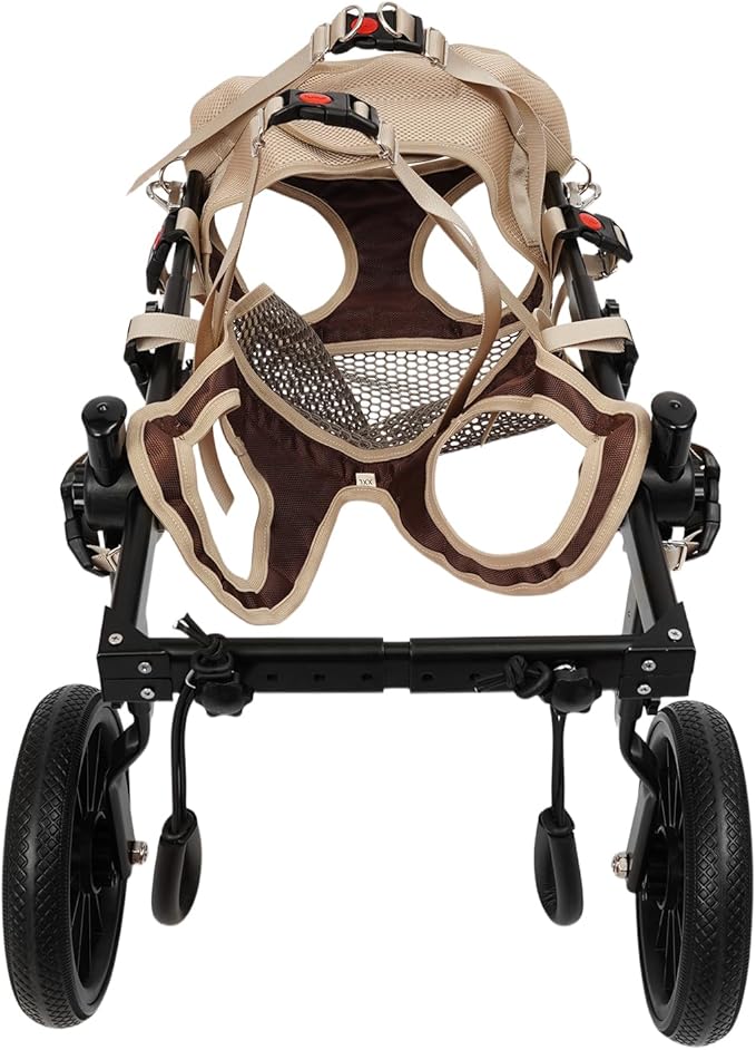 Pet Rehabilitation Walking Aid for Large Dogs, Adjustable 2-Wheel Dog Wheelchair for Back Legs with Breathable Mesh Harness for Senior Disabled Dogs Recovery Support