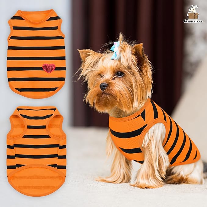 Queenmore Large Dog Shirt,Soft Breathable Dog Shirt for Dogs Cats Boy Girl,Pet Clothes for All Season,Breathable Lightweight Pet Tshirt for Frenchie, Dachshund, Yorkie