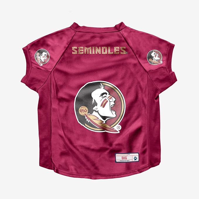 Littlearth NCAA Florida State Seminoles Stretch Pet Jersey for Large Dogs, Team Color, Big Dog