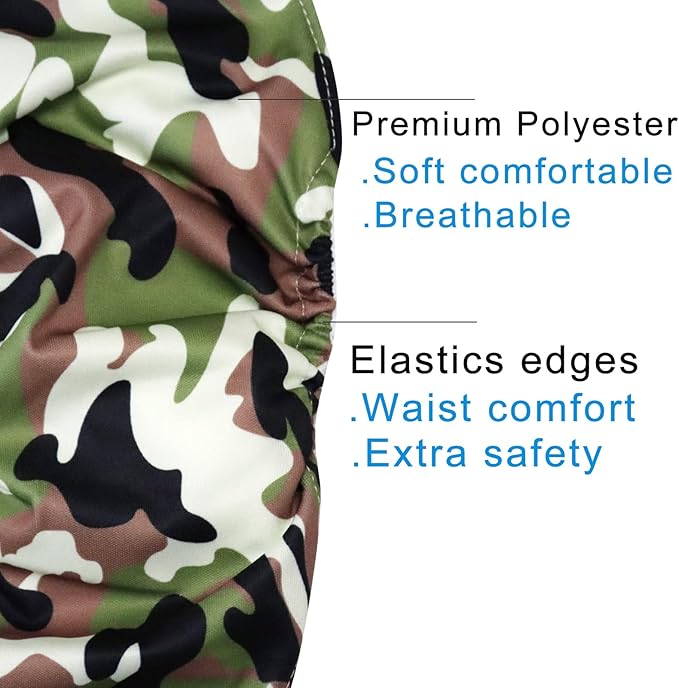 Reusable Belly Bands for Small Dogs,3 Pack Premium Washable Dog Diapers Male Puppy Nappies Wrap Camo,M