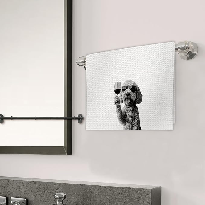 Goldendoodle Gifts Wine Kitchen Towels, Gifts for Golden Doodle Dog Wine Lovers Decorative Hand Dish Towel for Kitchen Home Bar, Funny Golden Doodle WineLover Home Bars Kitchen Decor(16x24inch)