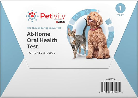 Petivity At-Home Oral Health Test for Cats & Dogs — 10-Second Dental Check Kit by Purina — Simple Saliva Swab to Detect Bad Breath & Gum Issues - (Pack of 1)