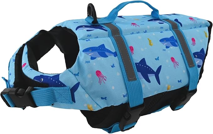 Doglay Dog Life Jacket, Dog Life Vest for Swimming Boating, Adjustable Puppy Life Jacket with Reflective Stripes, Superior Buoyancy Pet Swimming Vest for Small Medium and Large Dogs