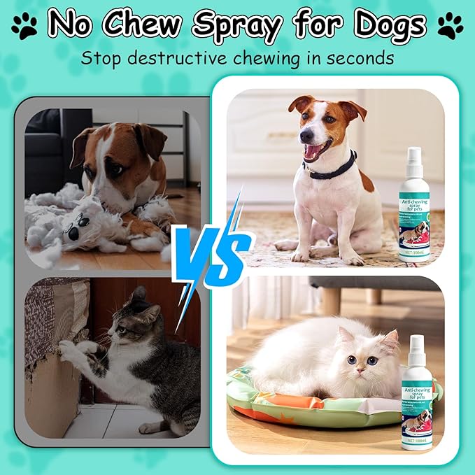 Bitter Apple Spray for Dogs to Stop Chewing,No Chew Spray for Dogs-Effective Indoor Deterrent Training Corrector for Anti-Scratch, Furniture Protection
