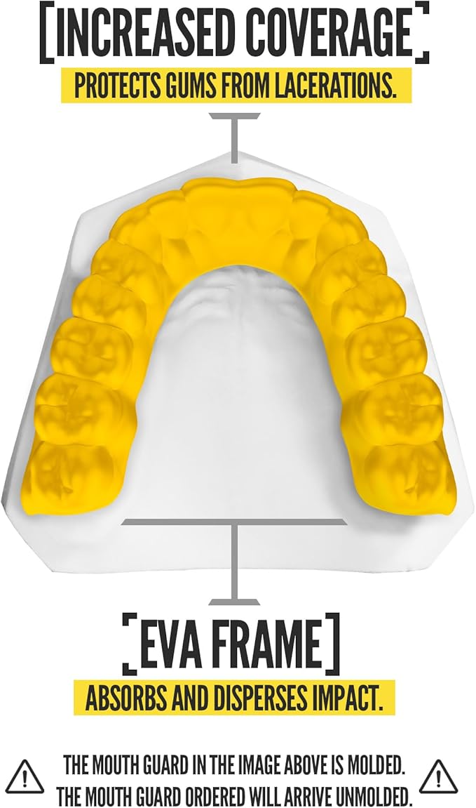 2 Pack Nxtrnd Classic Mouthguard, Custom Fit Sports Mouthpiece for Football, Boxing, MMA, Basketball, Hockey, Lacrosse, Youth & Adult (Yellow)