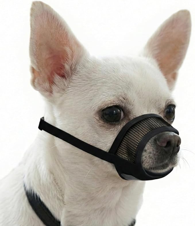 Dog Muzzle for Small Dogs - Soft Air Mesh Small Dog Muzzle | Perfect for Barking and Biting Prevention | Puppy Mussels for Grooming Allows Panting & Drinking