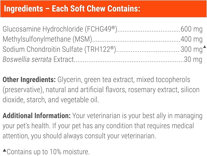 Nutramax Laboratories Cosequin DS Plus MSM Professional Line for Dogs,60 Soft Chews,(Pack of 2)