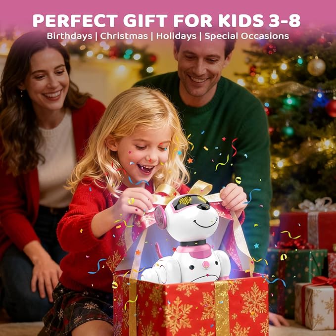 Robot Dog Toy for Kids 3-12: Remote Control Interactive Robot Puppy with Touch & Follow, Programmable Tricks, Dancing & Walking, Birthday Gift for Smart Boys & Girls