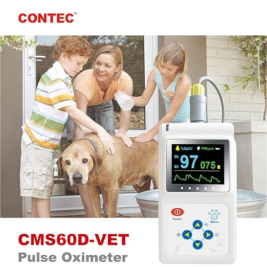 CONTEC CMS60D-VET Veterinary Pulse Oximeter Handheld Machine for Cat and Dog with Pulse Rate Tongue/ear SPO2 Probe