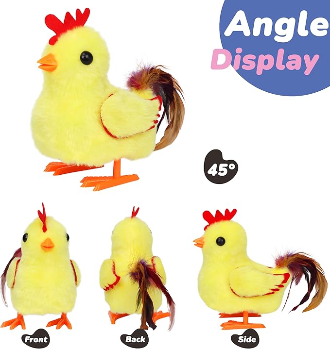 Hopearl Walking Chicken Pet Crow Chick Interactive Electronic Plush Toy Farm Animals Animated Gifts for Toddlers Birthday, Yellow, 8''