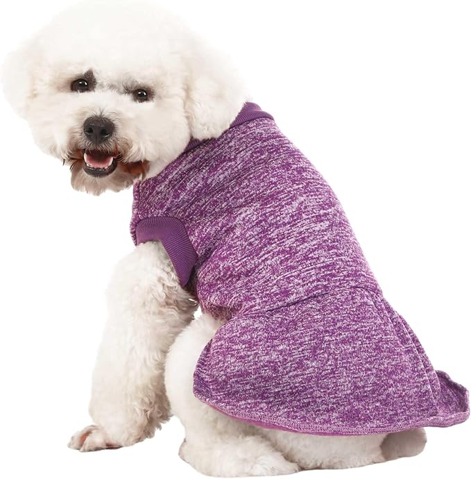 Dog Sweater, Dog Sweaters for Small Dogs, 2, 3 Pack Warm Soft Pet Clothes for Puppy, Medium Large Cat, Dogs Girl or Boy, Dog Shirt for Winter Christmas (Dress Pink+Purple+HotPink, Medium)