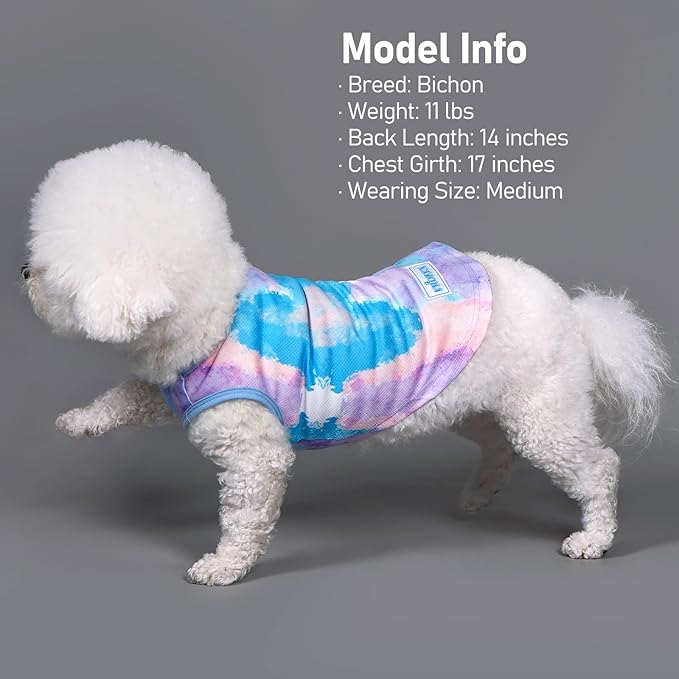 KYEESE 2Pack Dog Cooling Shirt, Breathable Dog Shirt for Large Dogs, Sun Protection Dogs Cooling Vest Tank Top, Lightweight Soft Sleeveless Summer Pet Clothes, Purple+Blue, 3XL
