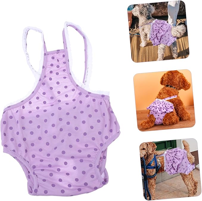 1pc Pet Diaper for Female Dogs Comfortable Underpant for Menstruation Cute Dot Skirt Carpets and Furniture from Stains for Estrus and