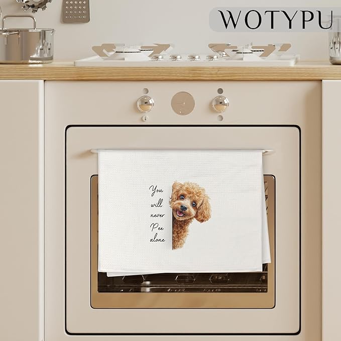 Funny Goldendoodle Gift Bathroom Hand Towels, Goldendoodle Gifts, You Will Never Pee Alone Decorative Hand Towels for Guest Bathroom Washroom Half Bath, 16x24 Inch