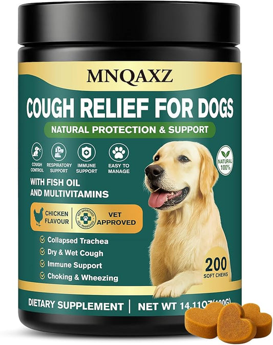 Dog Cough Relief Chews,Kennel Coughing Treatment,Natural Herbal Formula, Relief for Cough and Breathing Discomfort-100% Natural Respiratory Support,Safe Suppressant Treats