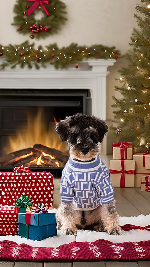 Luxury Dog Sweater – Soft Knit Designer Pet Outfit for Small Dogs & Puppies, XS–L, Stylish Warm Clothing for Yorkies, Chihuahuas, Dachshunds, Maltese, French Bulldog