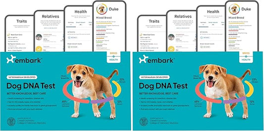 Embark Breed & Health Kit - Dog DNA Testing Kit - Discover Breed, Ancestry, Relative Finder, Genetic Health, Traits, Allergy Risk Scores (Pack of 2)