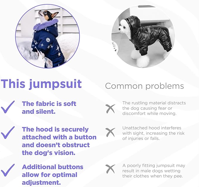 Waterproof Full Body Winter Jacket, Snow Snowsuit, Perfect for Cold Weather (L: Chest 16.93'', Length 12.6'')