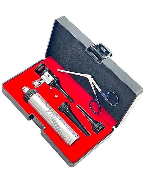 ArtLaB-Premium Veterinary Otoscope Set Kit Veterinary Diagnostic Set Instrument with Reusable Ear Speculas Set -Veterinary Diagnostic Otoscope Set and Hartman Speculum (Vet Slit Head with Forceps)