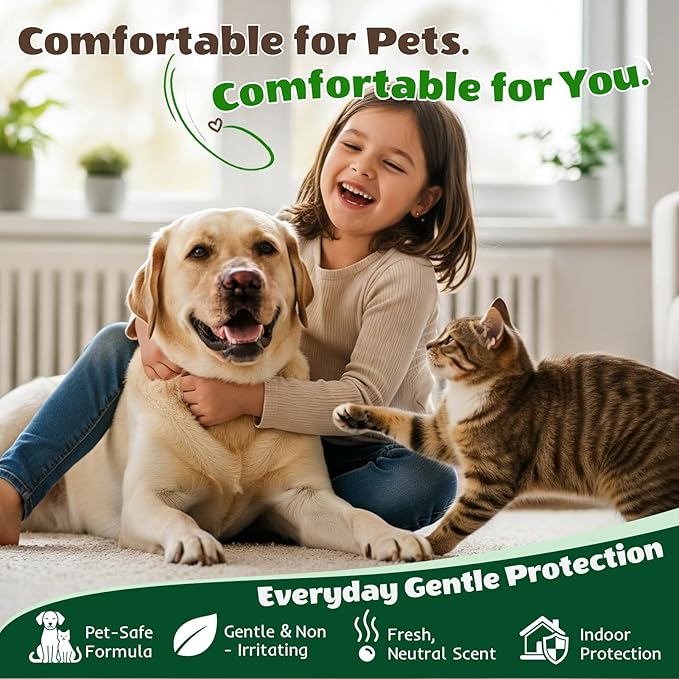 Pet Protector Spray for Dogs & Cats, 16 oz, Repel Fleas, Ticks, Mites & Mosquitoes – Indoor/Outdoor Home Use, Fast-Acting, Safe, and Easy Application