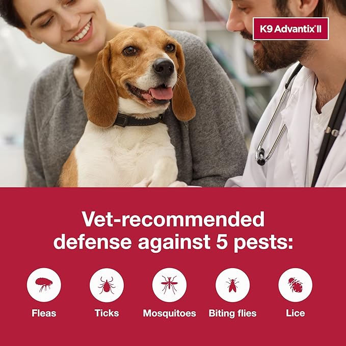 K9 Advantix II Small Dog Vet-Recommended Flea, Tick & Mosquito Treatment & Prevention | Dogs 4-10 lbs. | 4-Mo Supply
