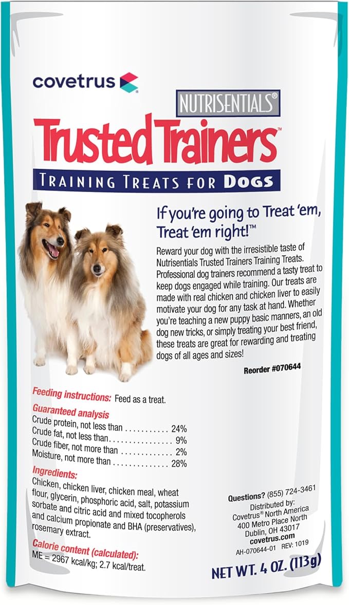 Covetrus NutriSentials Trusted Trainers Training Treats for Dogs - Soft Dog Treats for Small, Medium & Large Dogs - Chicken Flavor - 10 Pack - 4 oz